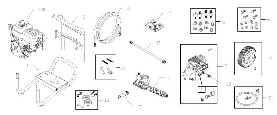 pressure washer model 020449-0 replacement parts, repair kits, and pumps