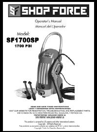 SHOP FORCE SF1700SP Electric Power Washer Replacement Parts & Owners Manual