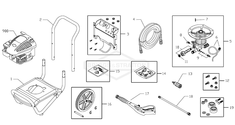 Briggs & Stratton pressure washer model 020228-2 replacement parts, pump breakdown, repair kits, owners manual and upgrade pump.