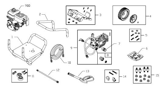 Briggs & Stratton pressure washer model 020274-1 replacement parts, pump breakdown, repair kits, owners manual and upgrade pump.