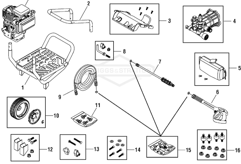 PowerBOSS pressure washer 020309-02 3,000 psi parts