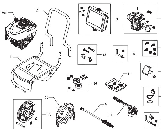 Sears & Craftsman Pressure Washer model 020312-1 replacement parts and ...