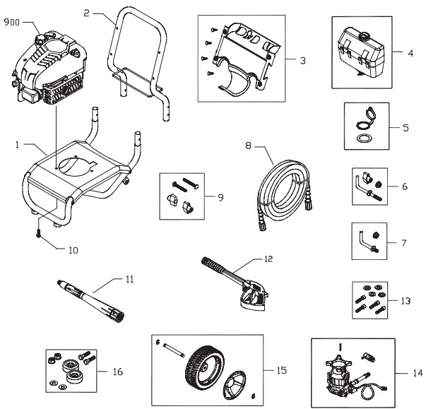 Sears & Craftsman 2700 psi Pressure Washer model 020313-1 replacement ...