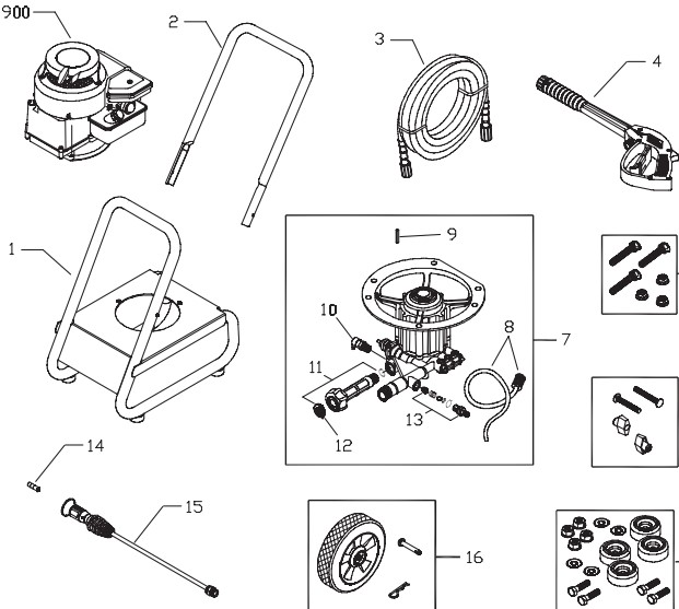 Sears & Craftsman Pressure Washer model 020322-1 replacement parts and ...