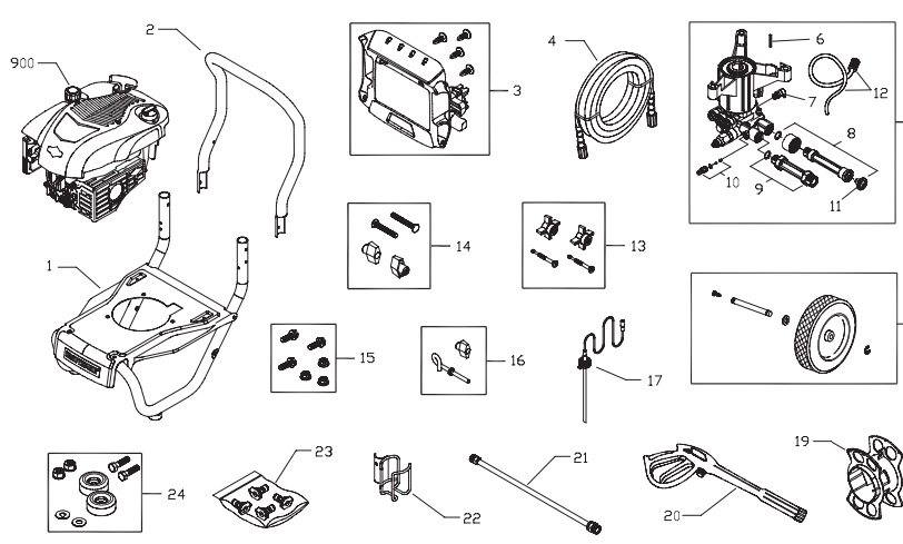 Sears Craftsman pressure washer model 020354 breakdowns, manuals ...