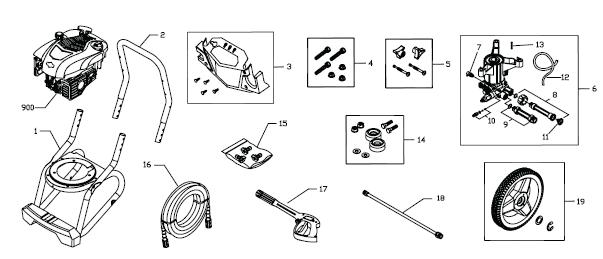 TROY-BILT 020421-1 Pressure Washer Replacement Parts, pump, breakdown & Owners Manual