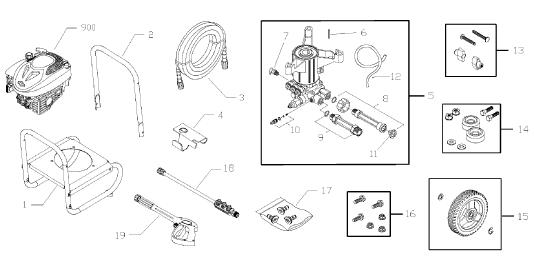 Briggs & Stratton 020426 Pressure Washer replacement Parts, Pump, Breakdown & Owners Manual