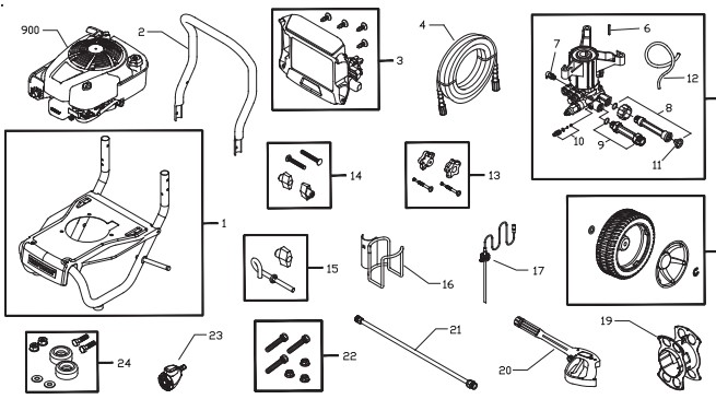 Sears & Craftsman Pressure Washer model 020435-2 replacement parts and ...