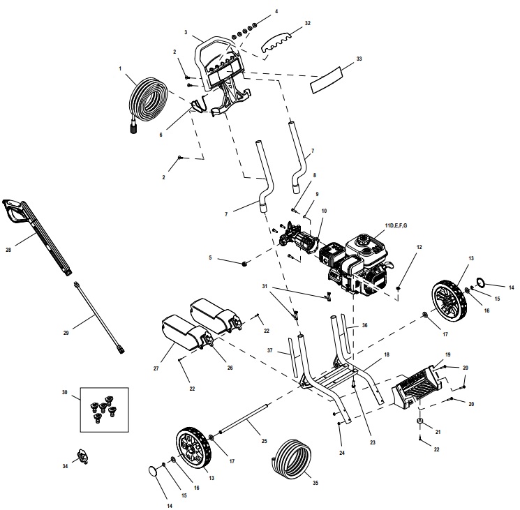 generac 0060250 Power Washer repair Parts