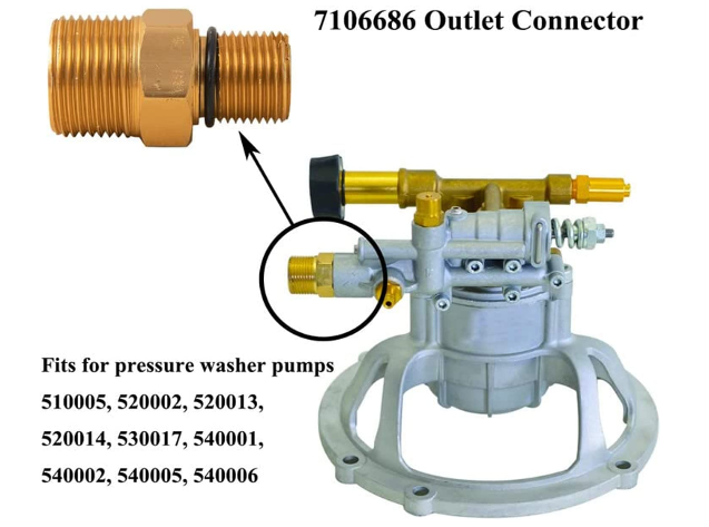 thumbnail image 2 of Simpson OEM 7110265 Outlet Fitting With O-Ring - 3/8 Male NPT To Male M22 2 of 4