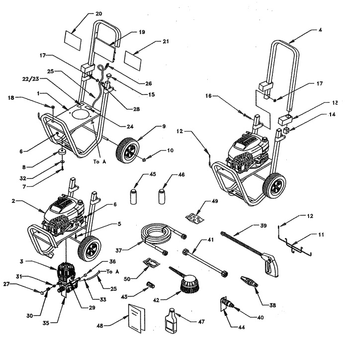 GENERAC 1051 parts breakdown