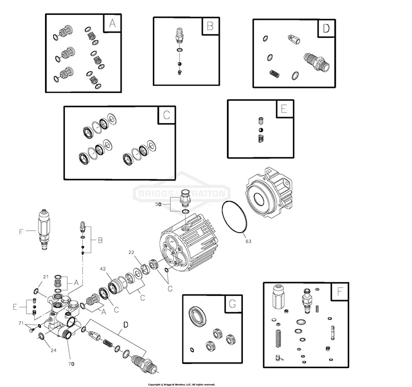 Troy-bilt pressure washer model 020242-1 Replacement Parts breakdown ...