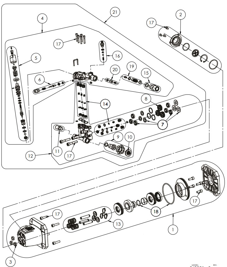 540001 AAA PUMP BREAKDOWN AND REPLACEMENT PARTS