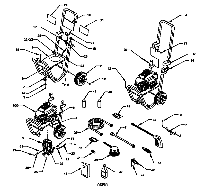 Sears & Craftsman Pressure Washer model 580762200 replacement parts and ...