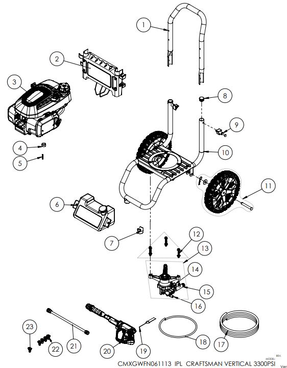 Craftsman CMXGWFN061113 3300 psi Replacement Parts replacement parts ...