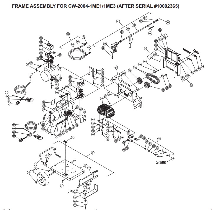 CW-2004-1ME1,3 pressure washer parts, pumps, repair kits, breakdowns & owners manual