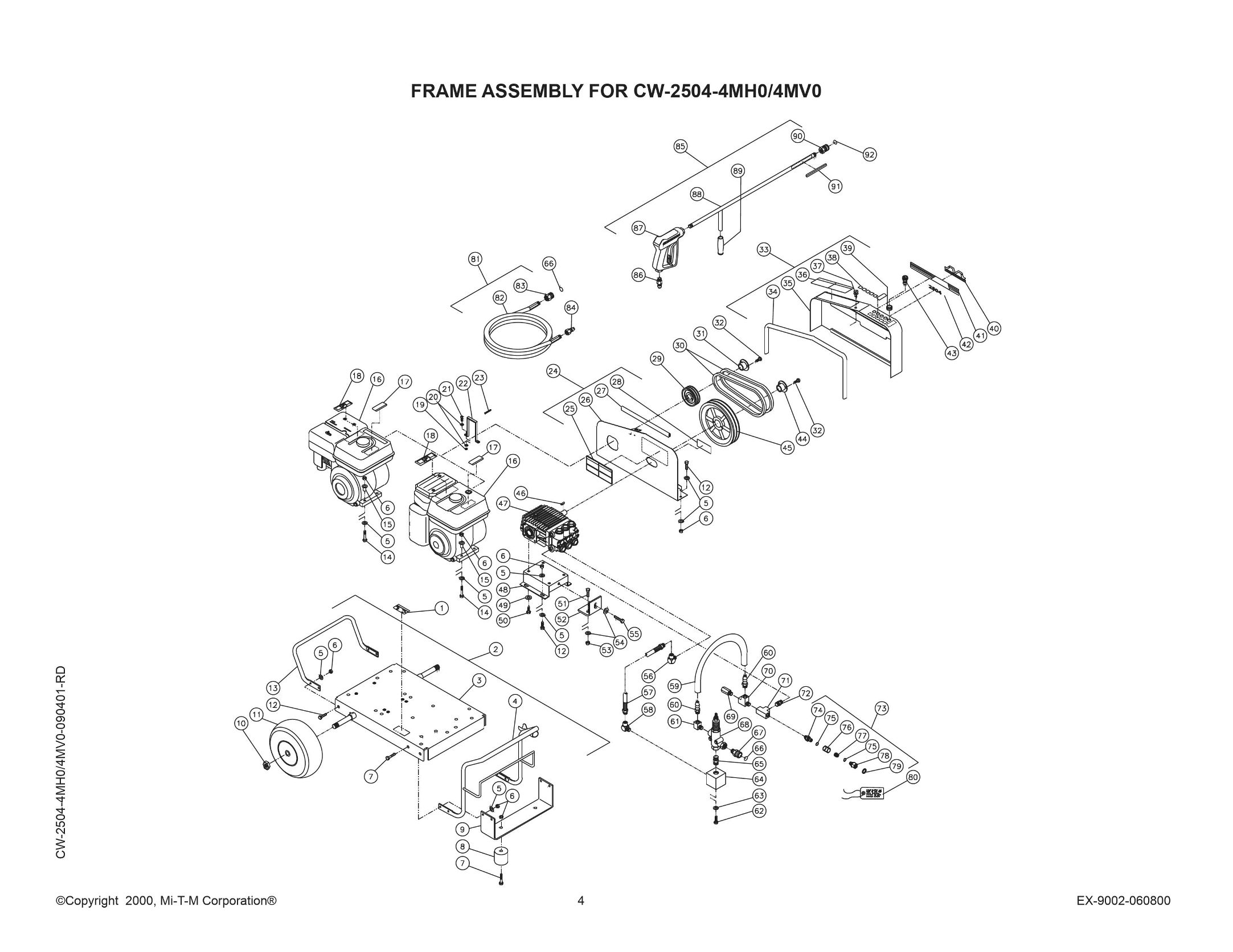 CW-2504-4MH0 Pressure Washer Parts, Pumps, Breakdowns & Manuals