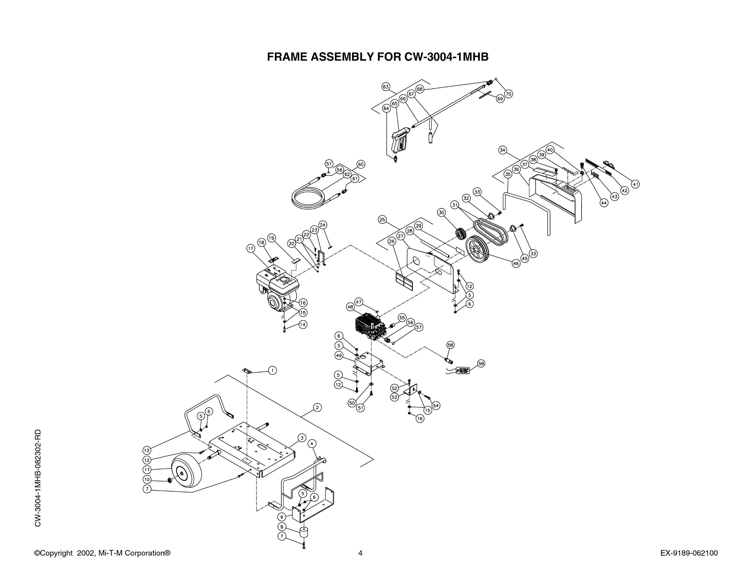 CW-3004-1MHB Pressure Washer Parts, Pumps, Repair Kits, Breakdowns & Manuals