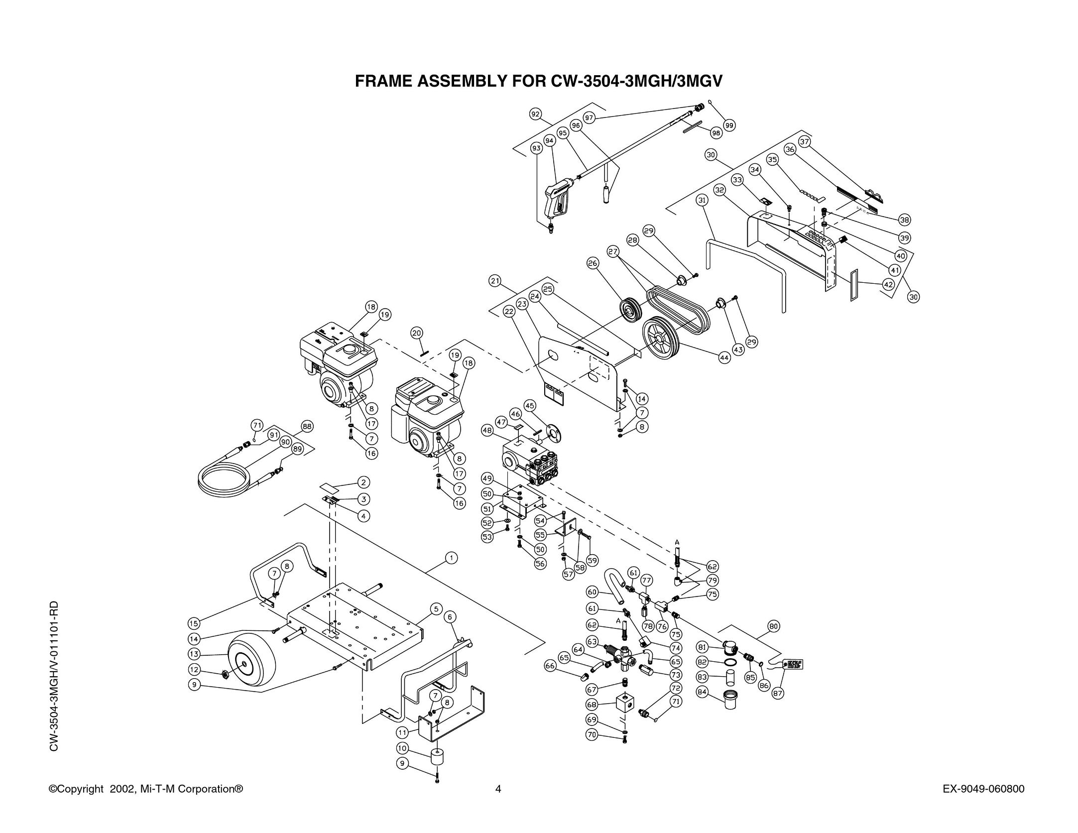 CW-3504-3MGH Pressure Washer Parts, Pumps, Repair Kits, Breakdowns & Manuals