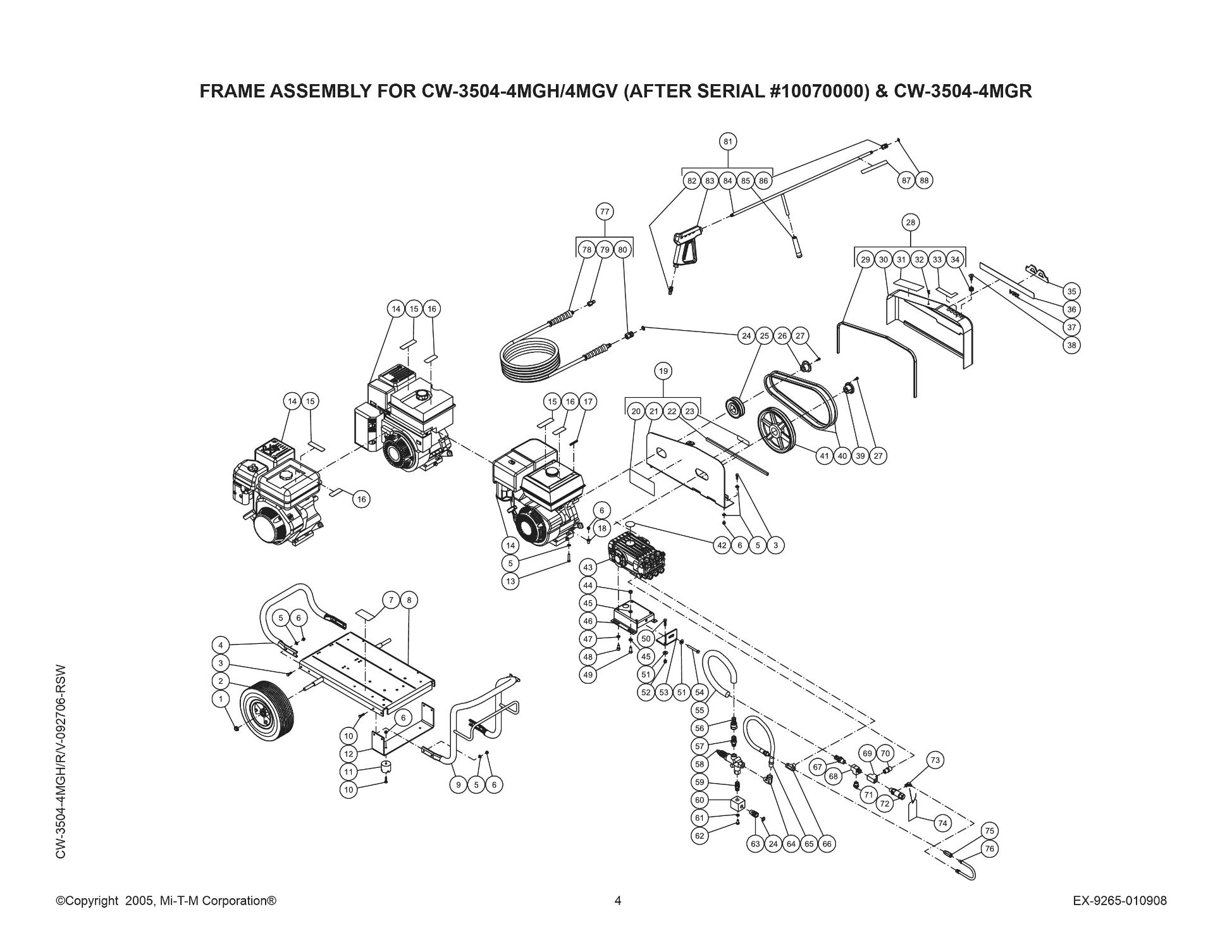 CW-3504-4MGH Pressure Washer Parts, Pumps, Repair Kits, Breakdowns & Manuals