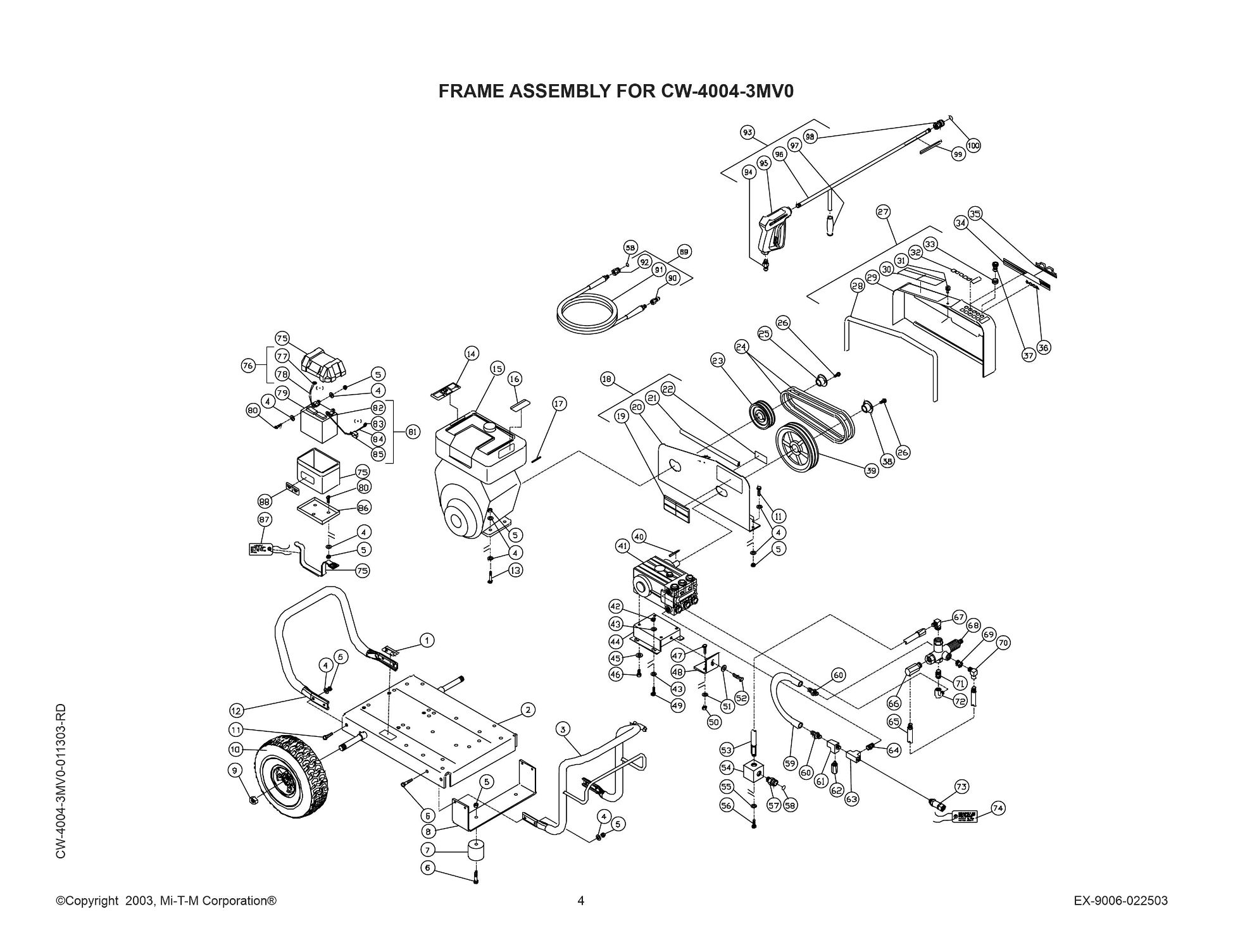 CW-4004-3MVO Pressure Washer Parts, Pumps, Repair Kits, Breakdowns & Manuals