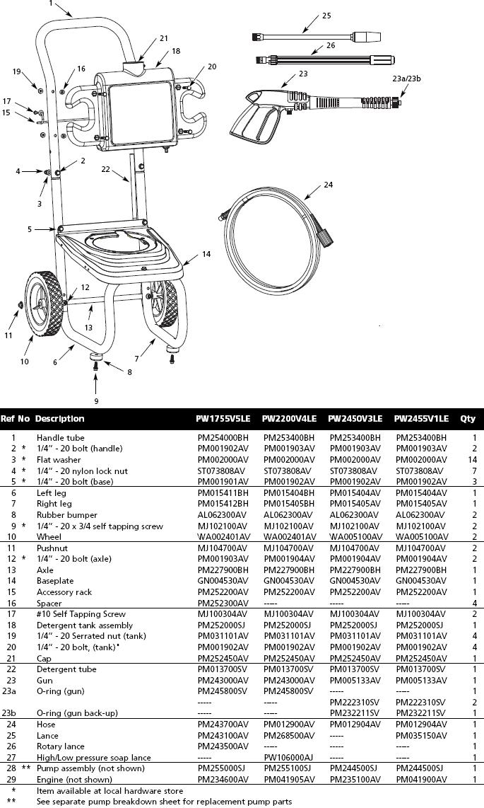 pw1755v5le parts