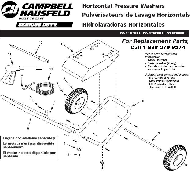 PW261810LE REPLACEMENT PARTS