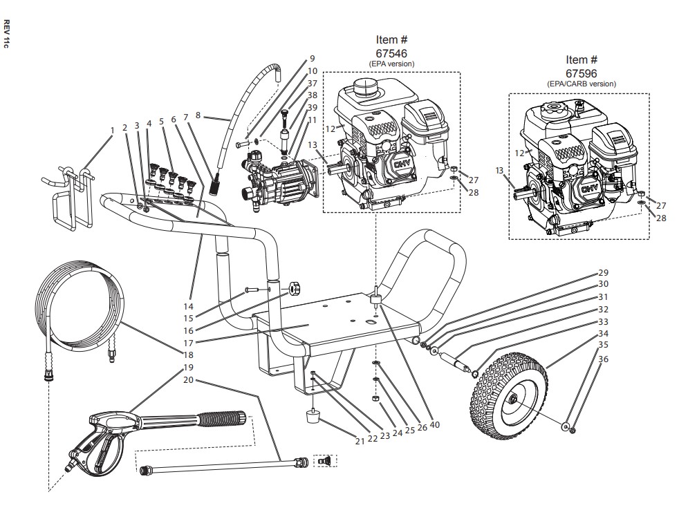 Pacific Hydrostar 67596 6.5 HP, 2500 PSI High Pressure Washer - Certified for All States Except California