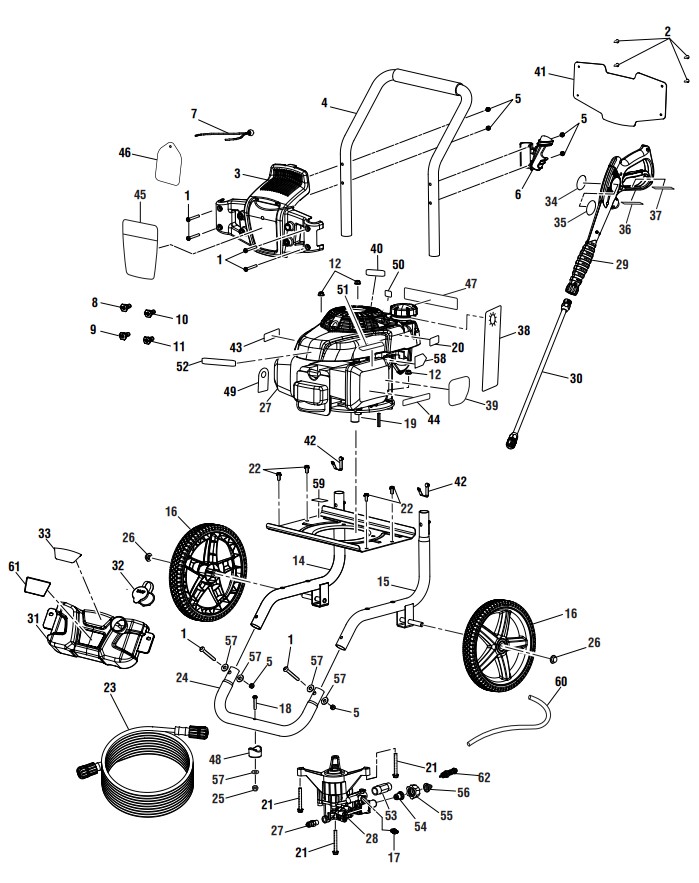 RYOBI RY80930 POWER Washer Replacement Parts