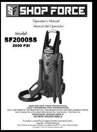 SHOP FORCE SF2000SS Electric Power Washer Replacement Parts & Owners Manual