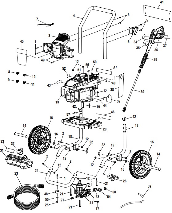 HOMELITE UT80993A 2700 psi POWER Washer Replacement Parts