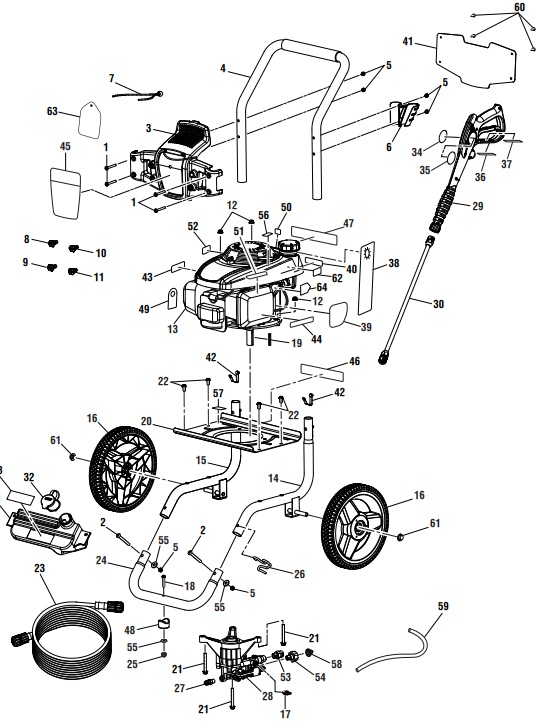 HOMELITE UT80993B 2700 psi POWER Washer Replacement Parts