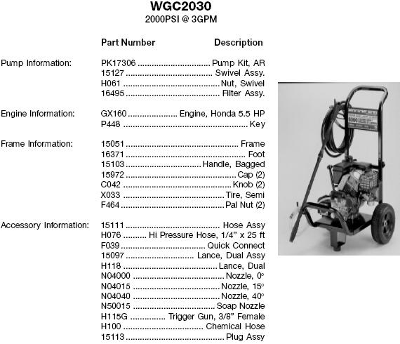 wgc2030 parts breakdown