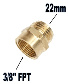 22mm Screw Connect x 3/8" FPT
