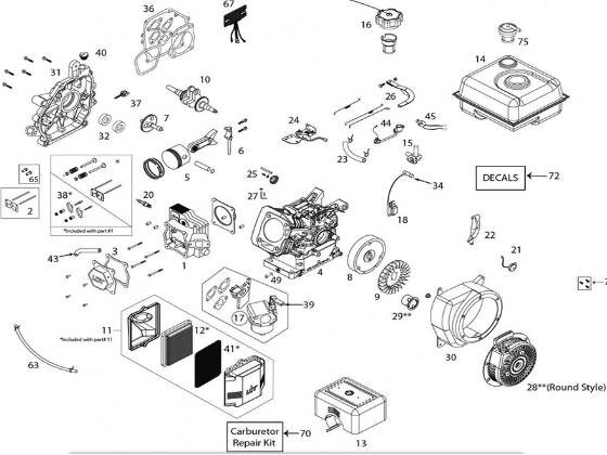Mi-T-M, 1-0166 W/ R.O. Valve Engine Parts