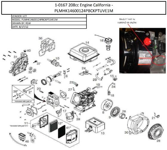 Mi-T-M, 1-0167 ENGINE PARTS