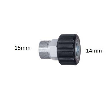 ADAPTER, 15MM PLUG x 14MM TWIST COUPLER