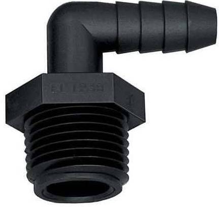 90 DEGREE ELBOW, 3/4"MPT X 1"HB, POLYPROPYLENE