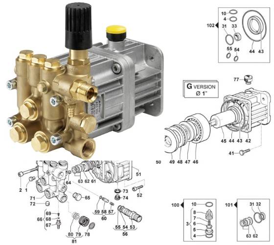 COMET, AXD2527 Pump Repair Parts