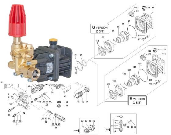 COMET, BXD3025 Pump Repair Parts