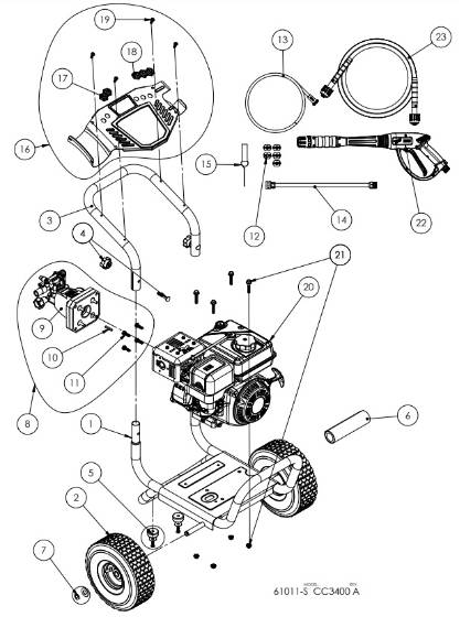 CUB CADET, CC3400 61011 Parts
