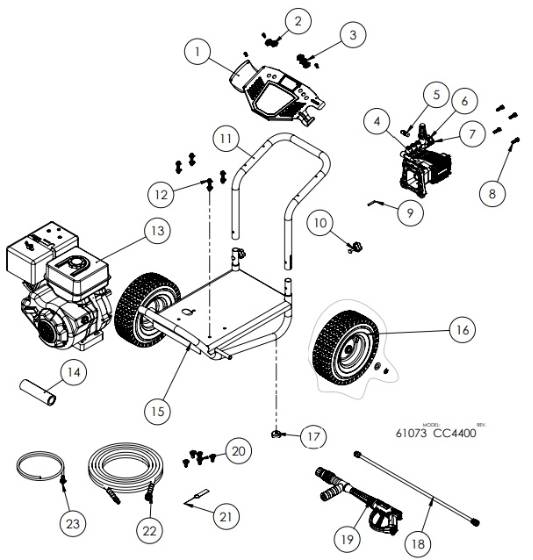 CUB CADET, CC4400 61073 Parts