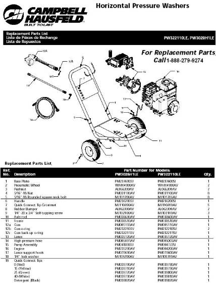 Campbell Hausfeld, PW3028H1LE Parts